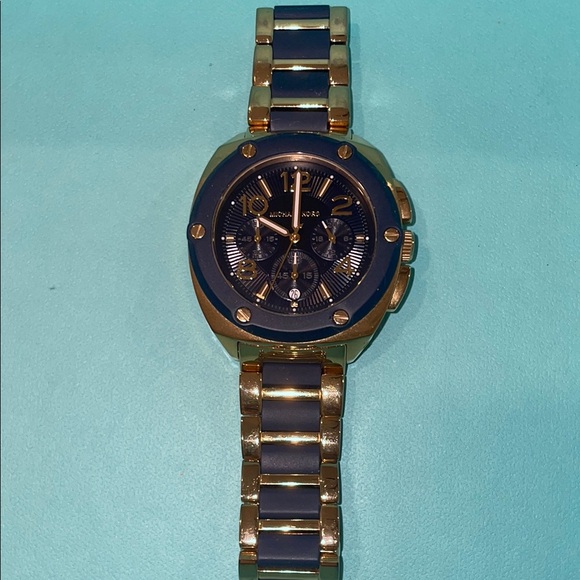 Michael Kors Accessories - Michael Kors Gold and Blue Women's Watch